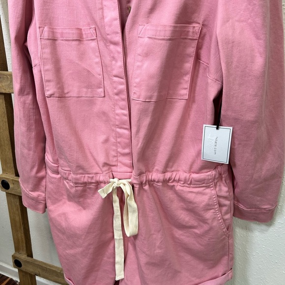1. State Blush Pink Button-Up Romper - Picture 5 of 7
